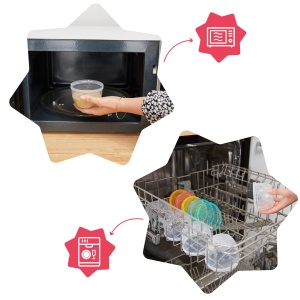 Set 12 recipiente Badabulle Badabowls 250ml ermetice compatibile cu microunde si congelator - Img 5
