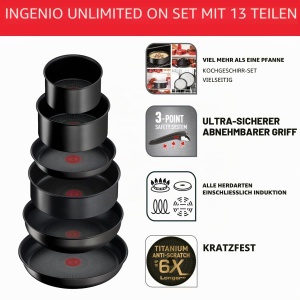 Set 13 Piese Tefal Ingenio Unlimited, Antiaderent, Inductie, Design Stivuitor - Img 3
