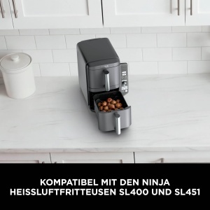 Set 2 Boluri Rectangulare din Silicon, Negru, Compatibile cu Friteuze cu Aer Cald Ninja SL400SL451 - Img 6