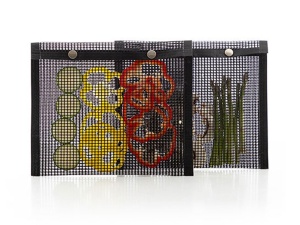 Set 2 Grill-Netzbeutel InnovaGoods Antiaderent Rezistent la temperaturi de pana la 300degC Negru - Img 2