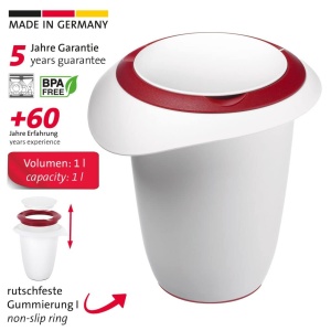 Set 2 Oale de Amestec Westmark cu Capac, 1L, AlbRosu - Img 2