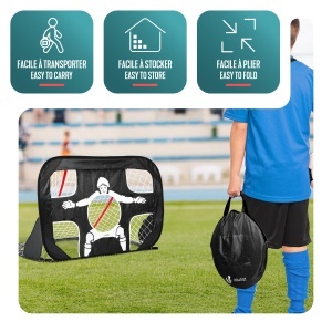 Set 2 Porti de Fotbal VOUNOT 120x80 cm, 2-in-1 cu Sac de Transport - Img 6