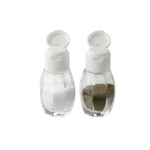 Set 2 recipiente pentru sare si piper Fackelmann, sticla, 40 ml, 8 cm, alb - Img 3
