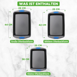 Set 3 Bai Antiaderente NutriChef din Otel Carbon cu Manere din Silicon, Gri, Rezistente la 230C - Img 3