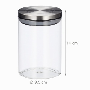 Set 3 Borcane Sticla cu Capac Metalic, 750ml, Transparent - Img 4