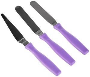 Set 3 Espatule Mini Ibili, Inox, ArgintieLila, 27 x 12 x 3.5 cm