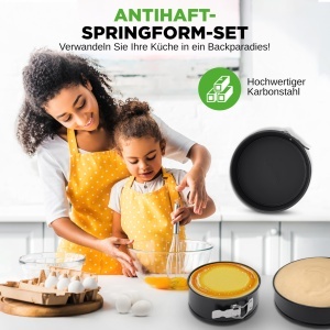 Set 3 Forme de Copt NutriChef din Carbon Stahl cu Antiaderenta, 152025 cm - Img 3