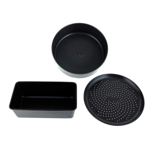 Set 3 piese forme de copt Ninja 4380J300EUUK, antiaderente, ceramice, negre