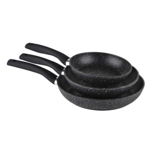 Set 3 Tigai Orbegozo SFB 8300 din Aluminiu, Antiaderente, 18, 22 si 26 cm, Negru - Img 2