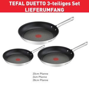 Set 3 tigai Tefal Duetto A704S3 202428 cm Antiaderente Compatibile Inductie - Img 8