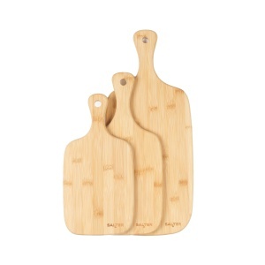 Set 3 Tocatoare Bambus Salter Dimensiuni 303545 cm cu Maner pentru Servire si Agatare