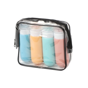 Set 4 Flacoane de Calatorie BEPER C302AAC010, 90 ml, Silikon, Etui Transparent - Img 5