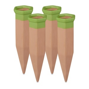 Set 4 Ghiulele de Udat pentru Flori, Relaxdays, Terracotta, pentru Sticle de 1.5L