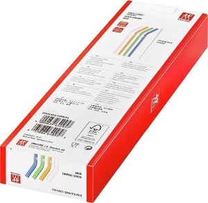 Set 4 Paie din Sticla ZWILLING Sorrento Reutilizabile 23 cm Multicolore Cu Perie de Curatare - Img 2