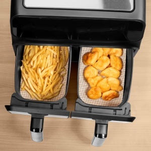 Set 4 protectii reutilizabile antiaderente pentru friteuza cu aer cald, ajustabile, 14,3 x 21,5 cm - Img 6