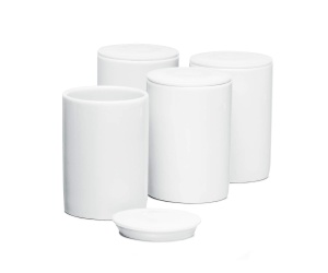 Set 4 recipiente ceramice Rommelsbacher JB 4 125 ml cu capac alb