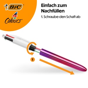 Set 5 Pixuri BIC 4 Culori Gradient, Reumplibile, Design Metallic - Img 6