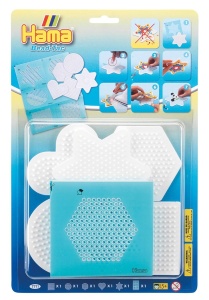 Set 5 Placi Hama 7711 pentru Perle Midi 5 mm - Alb, Diverse Forme