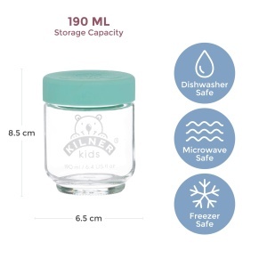 Set 6 Borcane pentru Baby Food KILNER 190 ml cu Capac Silikon, Spalare Automata - Img 3