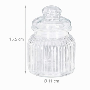 Set 6 Borcane Sticla Relaxdays, 700 ml, Transparent, Cu Capac - Img 4
