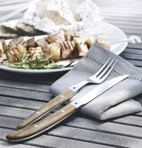 Set 6 Cutite pentru Steak WMF Ranch, Cromargan Inox, Maner Eichenholz, 24 cm - Img 6