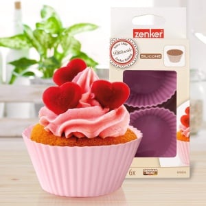 Set 6 forme pentru briose Zenker 43928 Candy O7cm roz rezistente - Img 3