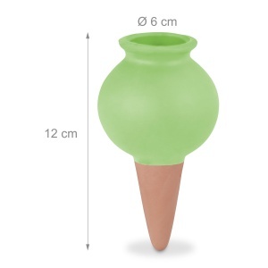 Set 6 Ghiuvete pentru Udat Plante, Relaxdays, Ceramica, TerracottaVerde - Img 4