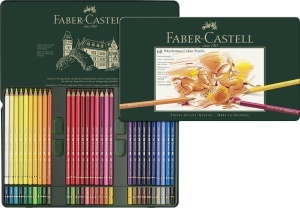 Set 60 Creioane Colorate Faber-Castell Polychromos cu Mina de 3,8 mm, Metalletui