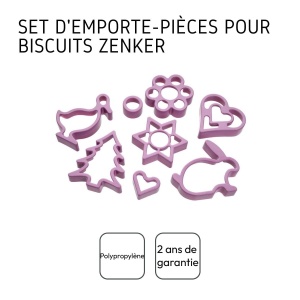 Set 8 Forme Decupat Biscuiti Zenker 2in1, Culoare Frozen Rose - Img 4