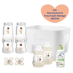 Set Anti-Colici MAM Easy Start 2 Sticle 130ml, 4 Corpuri, 2 Suporturi, Culoare Bej - Img 2