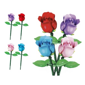 Set Bauset 3D-Rose - 50 Piese, Decorativa, Culoare Aleatorie, Creativitate pentru Copii