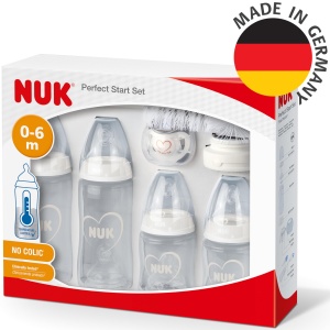 Set biberoane NUK Perfect Start First Choice 10 piese BPA-free gri alb - Img 6