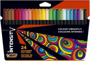 Set BIC Intensity 24 Creioane Colorate, 24 Markere, 10 Fineliner si 2 Caiete de Colorat - Img 2
