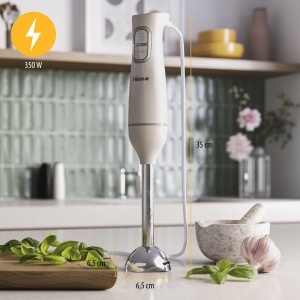 Set blender de mana Tristar, poate fi spalat in masina de spalat vase, include blender detasabil din otel inoxidabil, tel, tocator, ceasca de masurare, 350 W, MX-4881 - Img 2