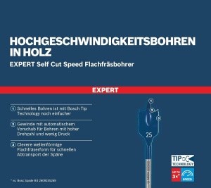 Set burghie plate Bosch EXPERT Self Cut Speed, 7 piese, 16-32 mm, pentru lemn moale - Img 5