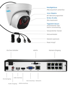 Set camera de supraveghere Reolink RLK8-520D4-5MP, 5MP, 4 camere, 2TB HDD - Img 8