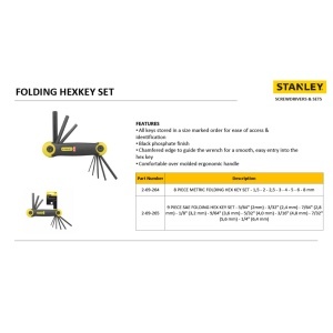 Set chei hexagonale pliabile Stanley 2-69-264, 8 piese, ergonomic, negru - Img 5