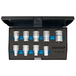 Set chei tubulare GEDORE 12 inch, 9 piese, exterior TORX E10-E24