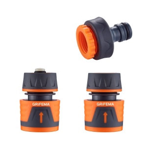 Set Conectori pentru Stropire GRIFEMA, 12, cu Sistem de Oprire a Apei, Orange