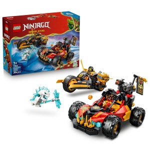 Set Constructie LEGO NINJAGO 71864 - Kais si Coles Kombi-Flitzer, 394 piese, cu 3 Minifigurine