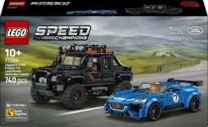 Set Constructor LEGO Speed Champions Jaguar Project 7 si Land Rover Defender 77264, 740 piese