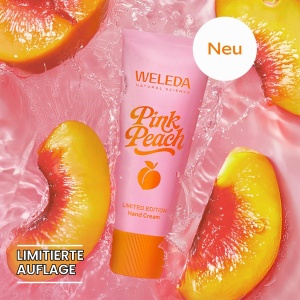 Set cosmetice naturale WELEDA Bio Pink Peach cu gel de dus, crema maini si balsam de buze - Img 5