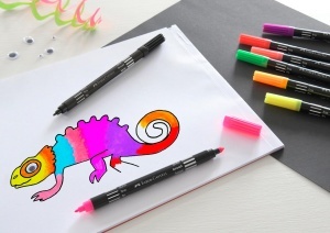 Set creativ Faber-Castell cu 10 markere si 12 creioane colorate, 22 piese - Img 6