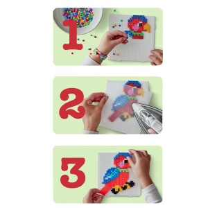 Set Creativ Hama cu 1500 Perle Stralucitoare, 3 Placi si Model - Img 4