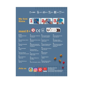 Set Creativ Hama cu Perle Maxi, 600 Bucle Colorate, Placa Lowe si Elefant - Img 4