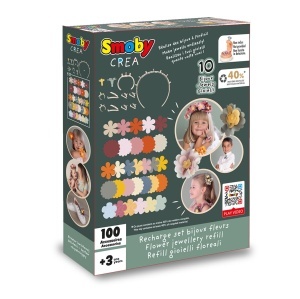 Set creativ pentru bijuterii copii Smoby Crea Flower, 50 piese, accesorii diverse, 3 ani - Img 7
