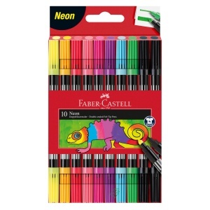 Set Creioane Colorate Faber-Castell Basic Neon, 20 Culori, Doppelfasermaler - Img 3