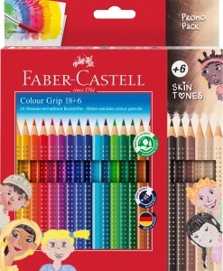 Set Creioane Colorate Faber-Castell Colour Grip, 24 Bucati, Ergonomice
