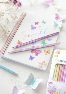 Set Creioane Colorate Faber-Castell Sparkle, 12 Culori Pastel, Metalletui - Img 5