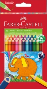 Set Creioane Colorate Jumbo Faber-Castell 24 Culori, Ergonomice